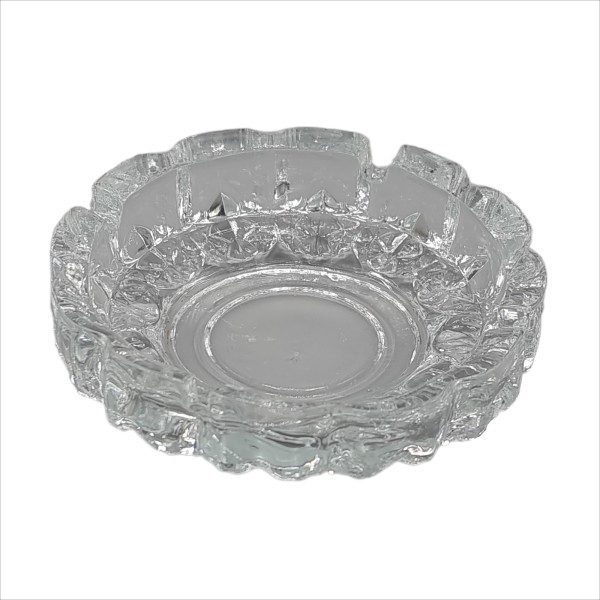 Scrumiera rotunda din sticla, Vidrex, 11.7 cm, culoare transparenta